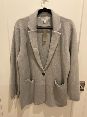 J. Crew Light Gray Knit Single-Button Blazer